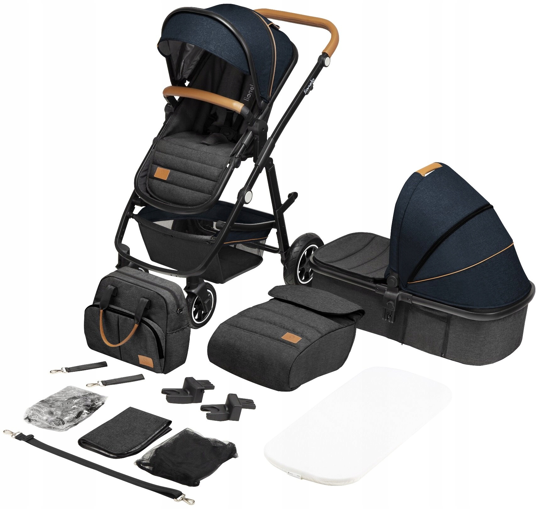 Wózek wielofunkcyjny 3w1 Lionelo Amber Blue Navy