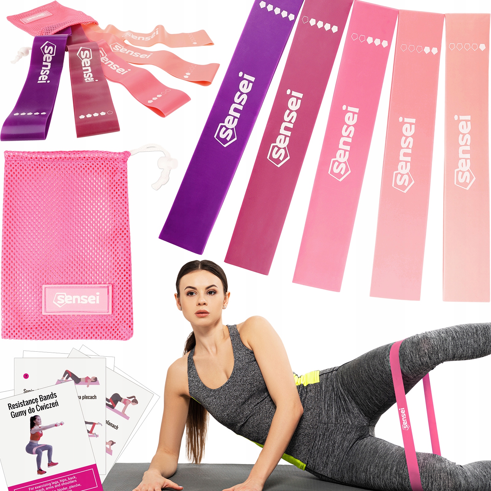 

Zestaw 5 Gum Do Ćwiczeń Taśmy Fitness Gumy Oporowe