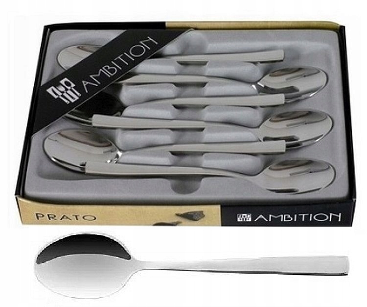 AMBITION 6 x PROSTE MODERN SZTUĆCE PRATO ŁYŻECZKI DO HERBATY KAWY CIASTA 14