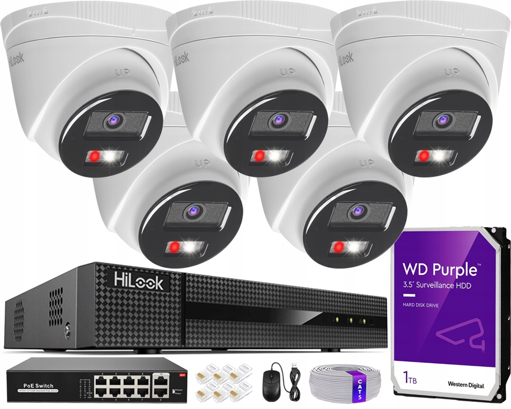 Ip monitorovací sada pro rozšíření 5 kamer 4Mpx PoE rekordér 8CH 1TB