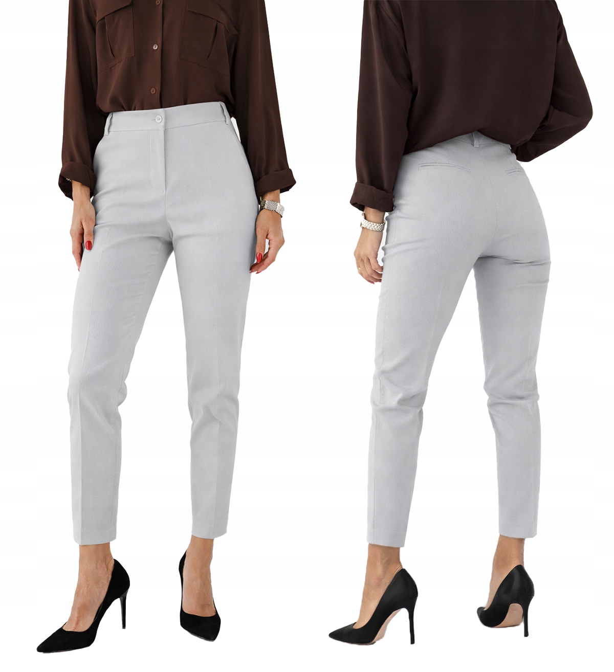 Dámské doutníkové kalhoty Sigma elegantní 7/8 v barvě šedé 36
