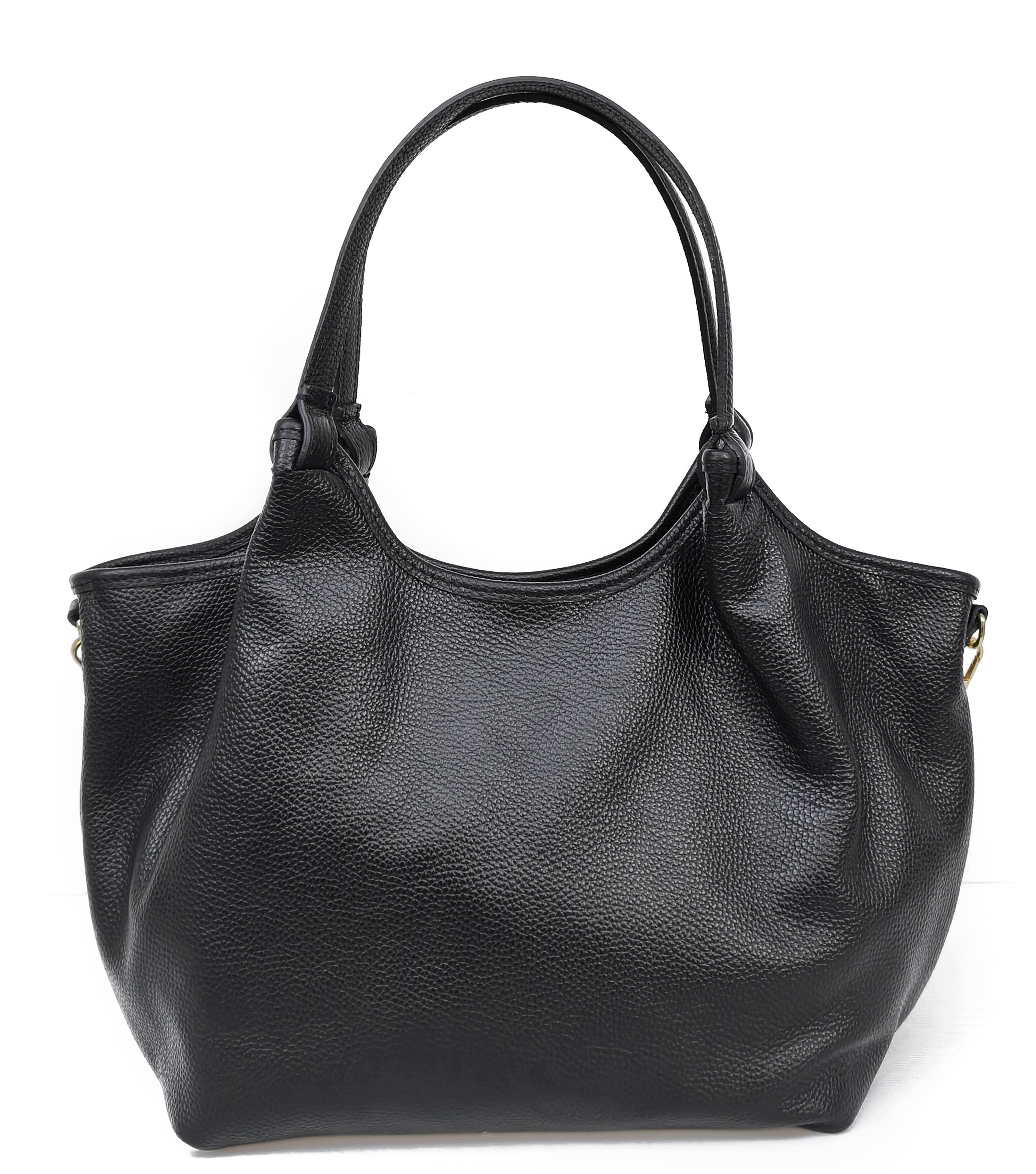 Černá shopper kabelka z přírodní kůže vera pelle