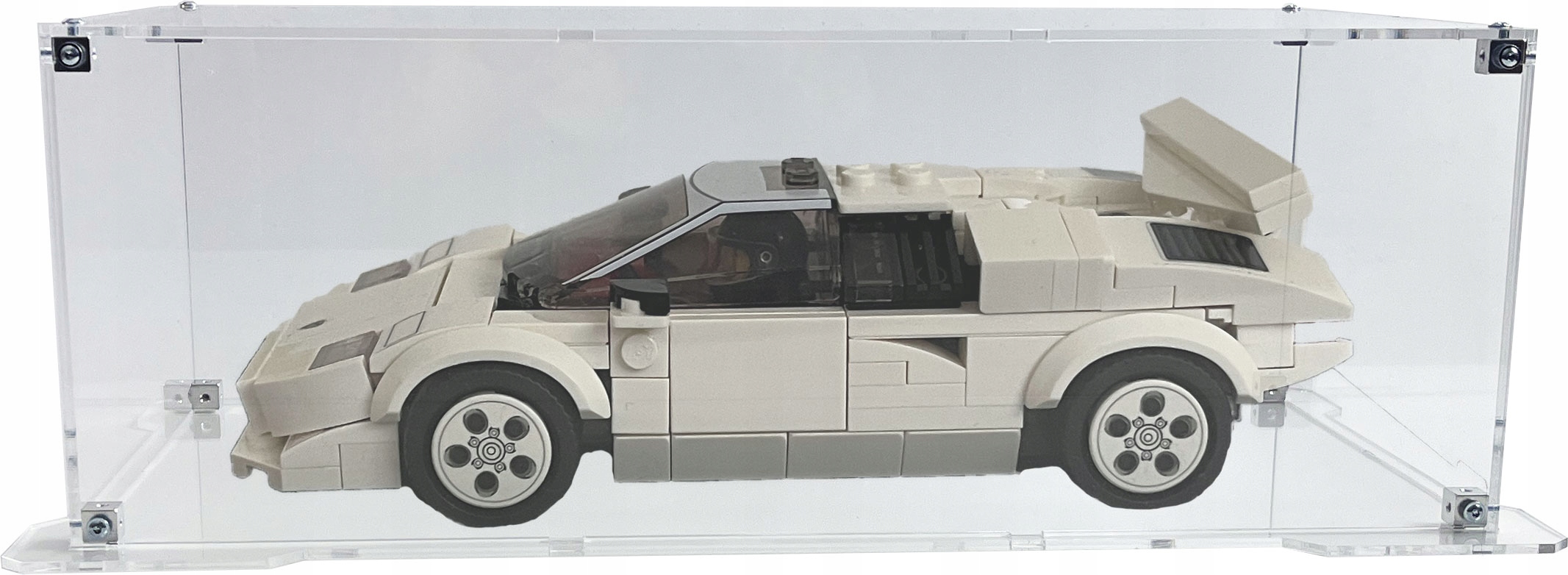 Vitrína s podstavcem Drewlandia pro stavebnici Lego 76908 Lamborghini Countach