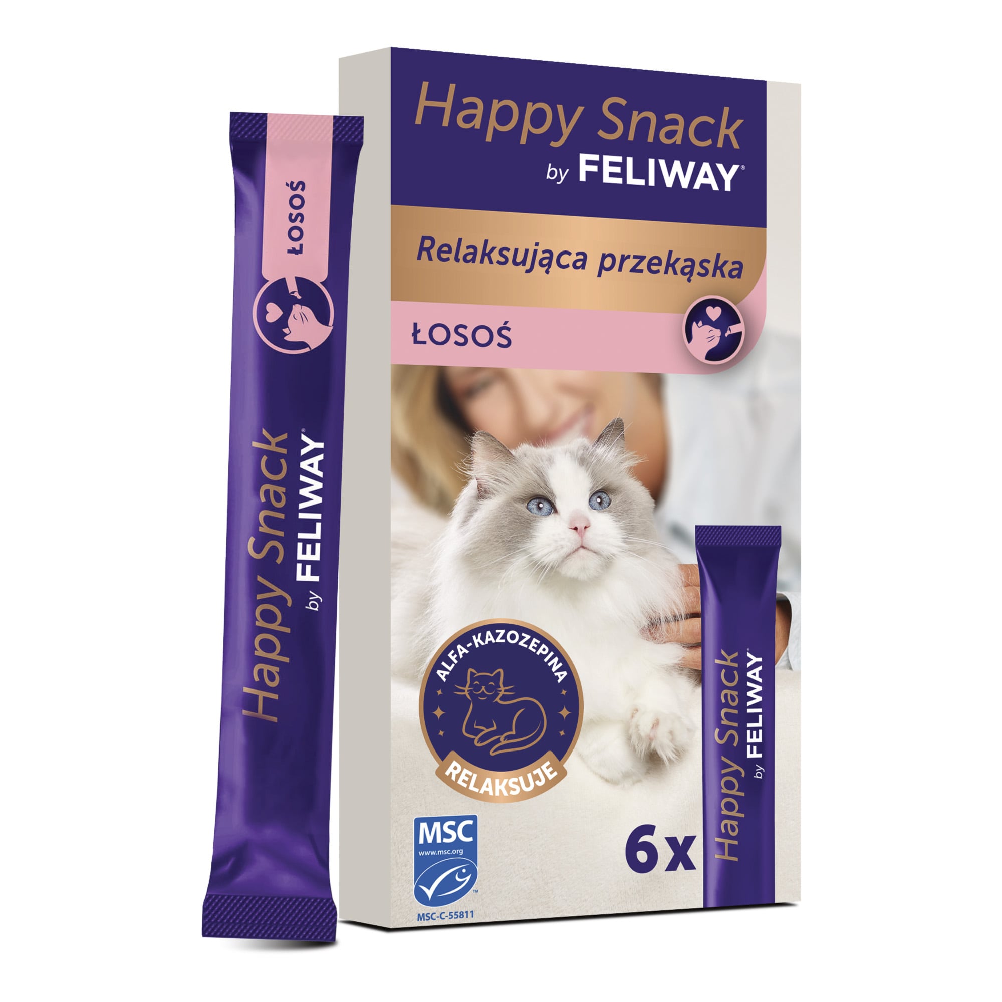 Ceva Happy Snack losos pamlsek pro kočky 6 Ks
