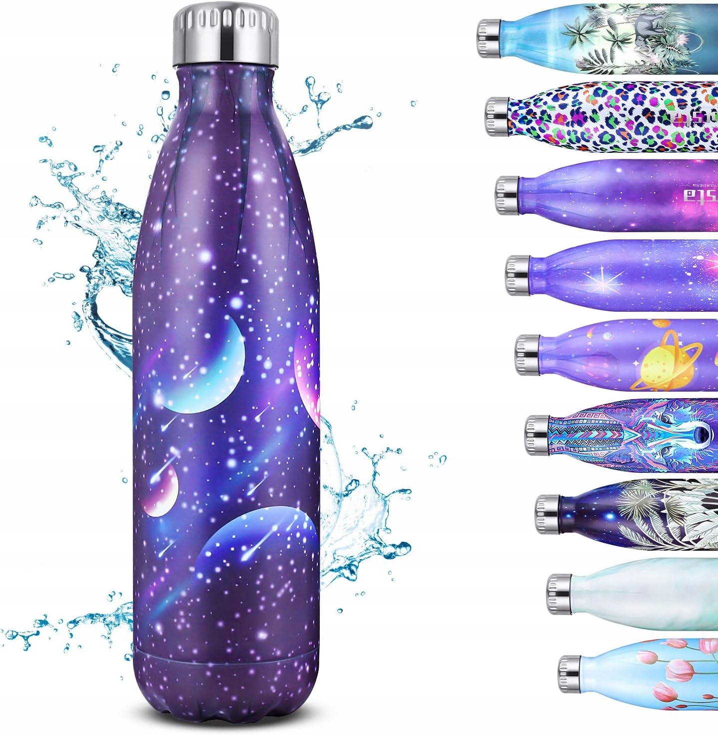 GRSTA Butelka na wodę ze stali nierdzewnej w czarnym etui 500 ml