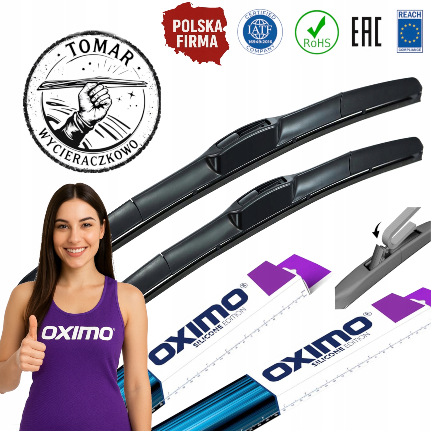 Wycieraczki Premium Oximo Hak U 60cm+40cm Hybryda