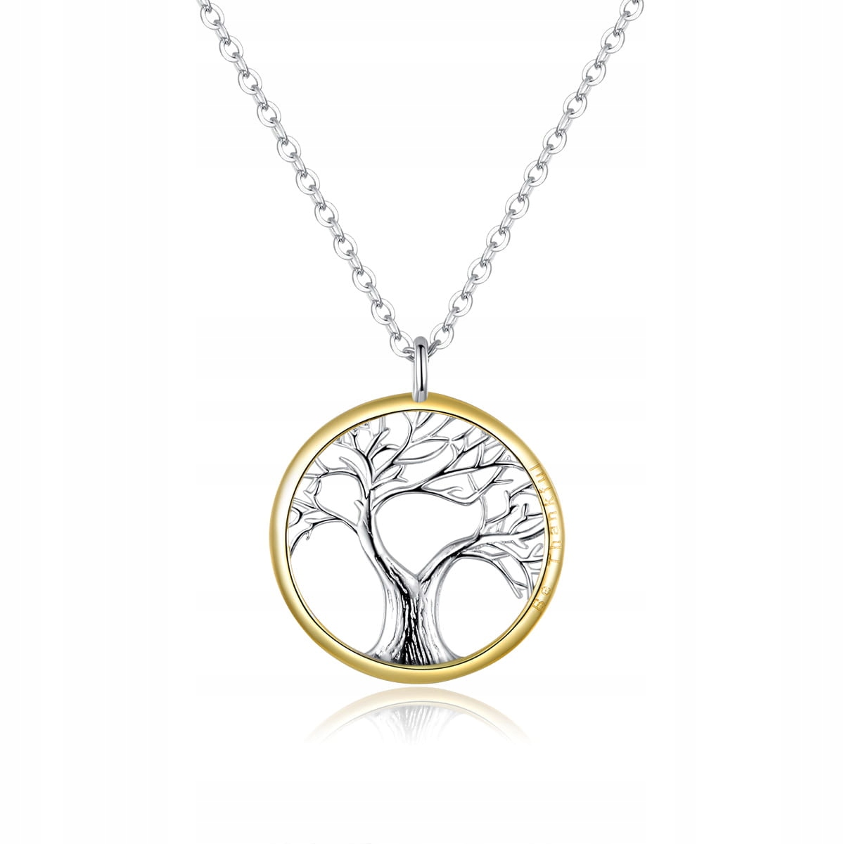 Pozlacený náhrdelník Ornamo Strom ve zlatém kruhu Stříbro o ryzosti 925