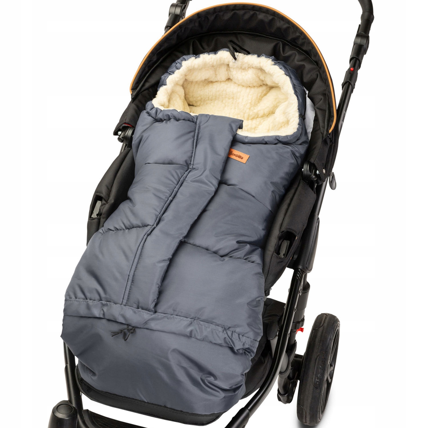CIEPŁY ZIMOWY ŚPIWOREK ŚPIWÓR DO WÓZKA SANEK 3w1 WEŁNIANY 100cm - GRAFIT Marka Inna marka