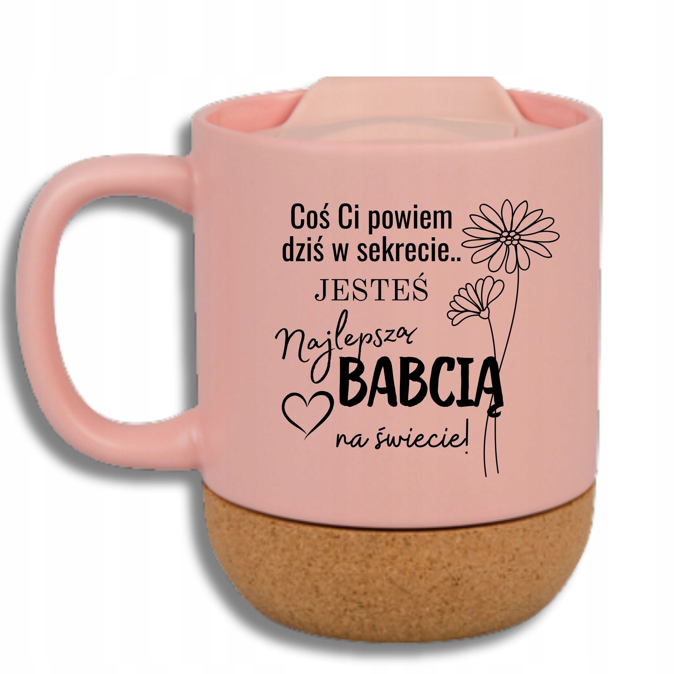 Ružový Hrnček S Vtipným Darčekom Na Deň Babičky, Niečo Ti Poviem Tajne