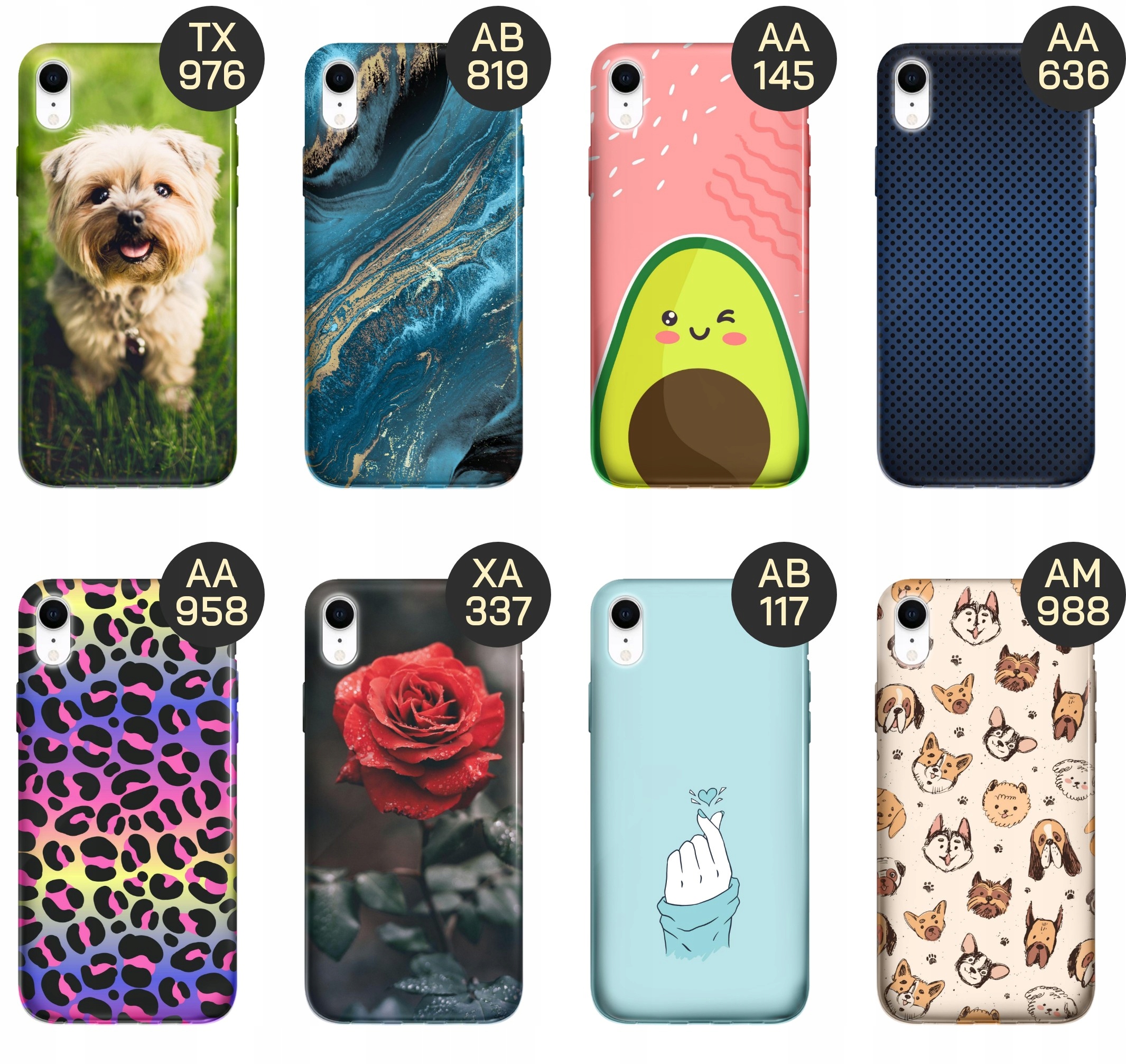 ETUI DO IPHONE XR WZORY TOP100 DESIGN Z NADRUKIEM ZE WZOREM OBUDOWA +SZKŁO Kolor złoty