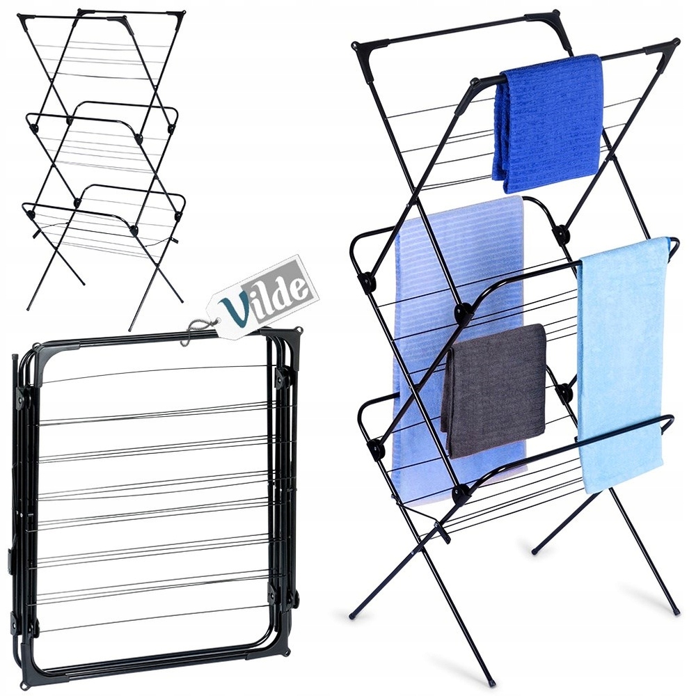 Levně Sušák na prádlo, oblečení, vertikální prádlo, velká kovová patrová část