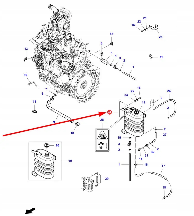LA322327850 Przewód układu chłodzenia Producent części AGCO