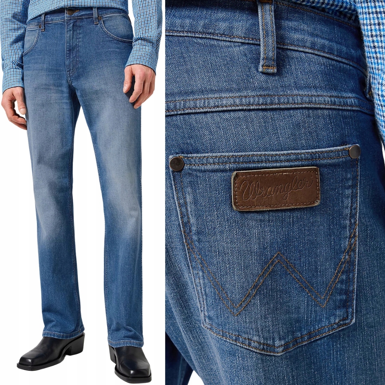 Wrangler Horizon bootcut Prairie Blue – rozšiřitelné džínové kalhoty W33 L34