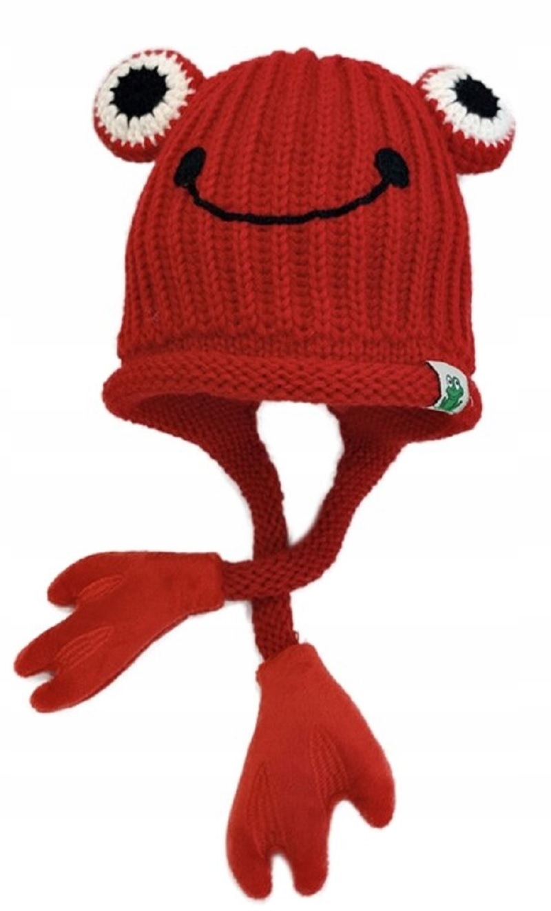 

Czapka Młodzieżowa Czerwona Żaba Podszyta Polarem