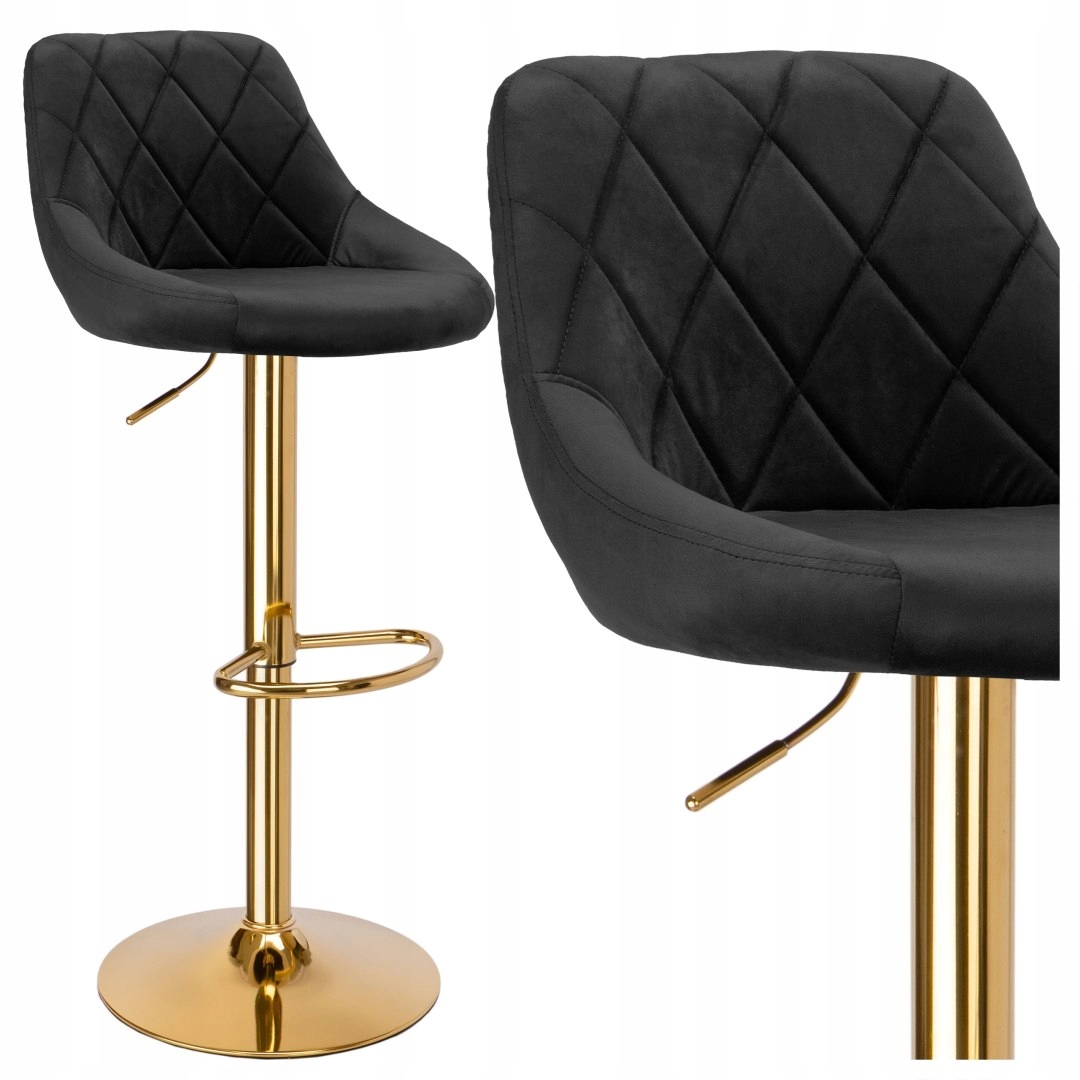Barový hoker Cydro Gold čierny Velvet