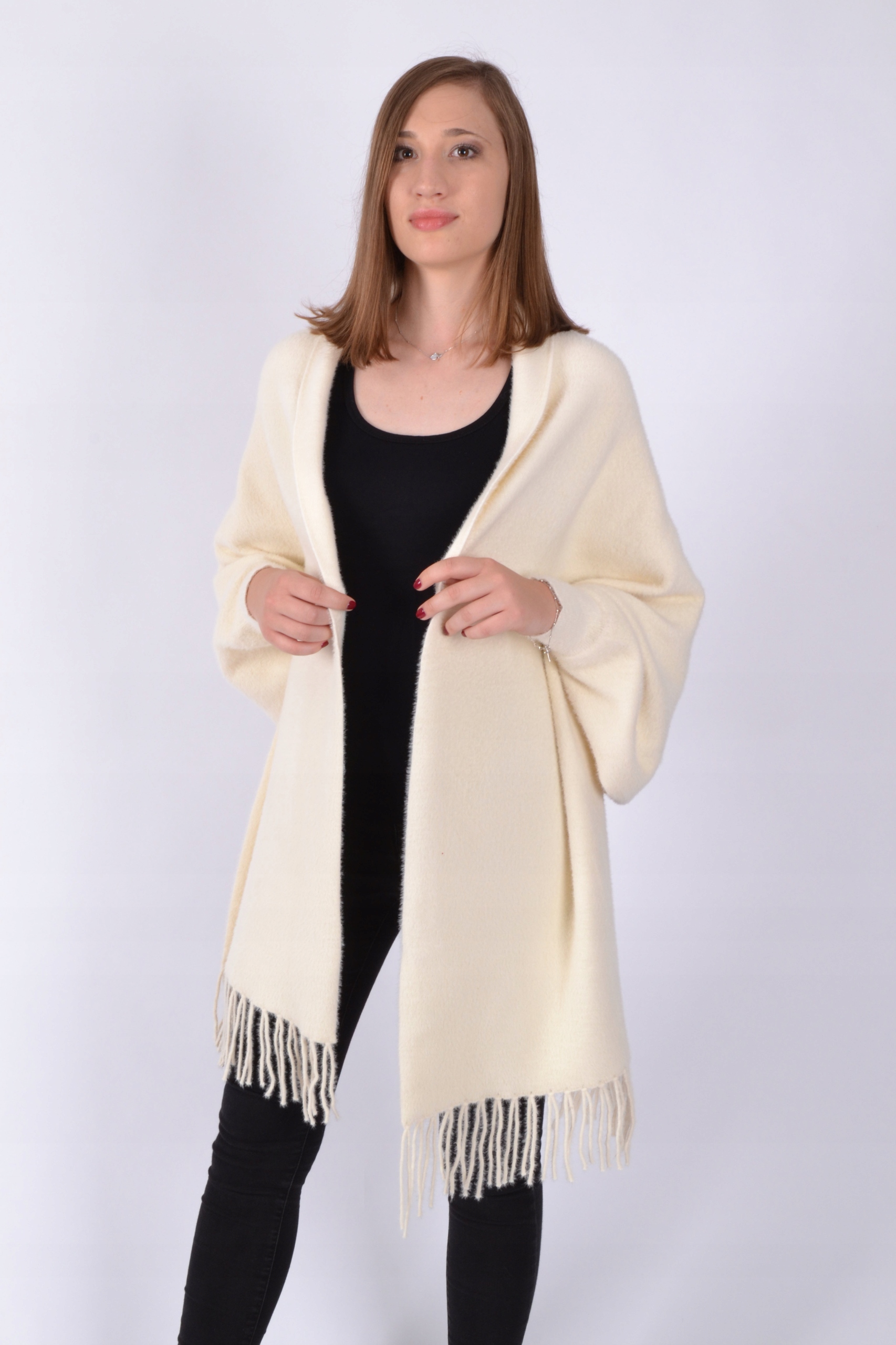 Ponczo ALPAKA OVERSIZE WIOSNA/JESIEŃ r.uniwersalny Kolekcja JESIEŃ/WIOSNA