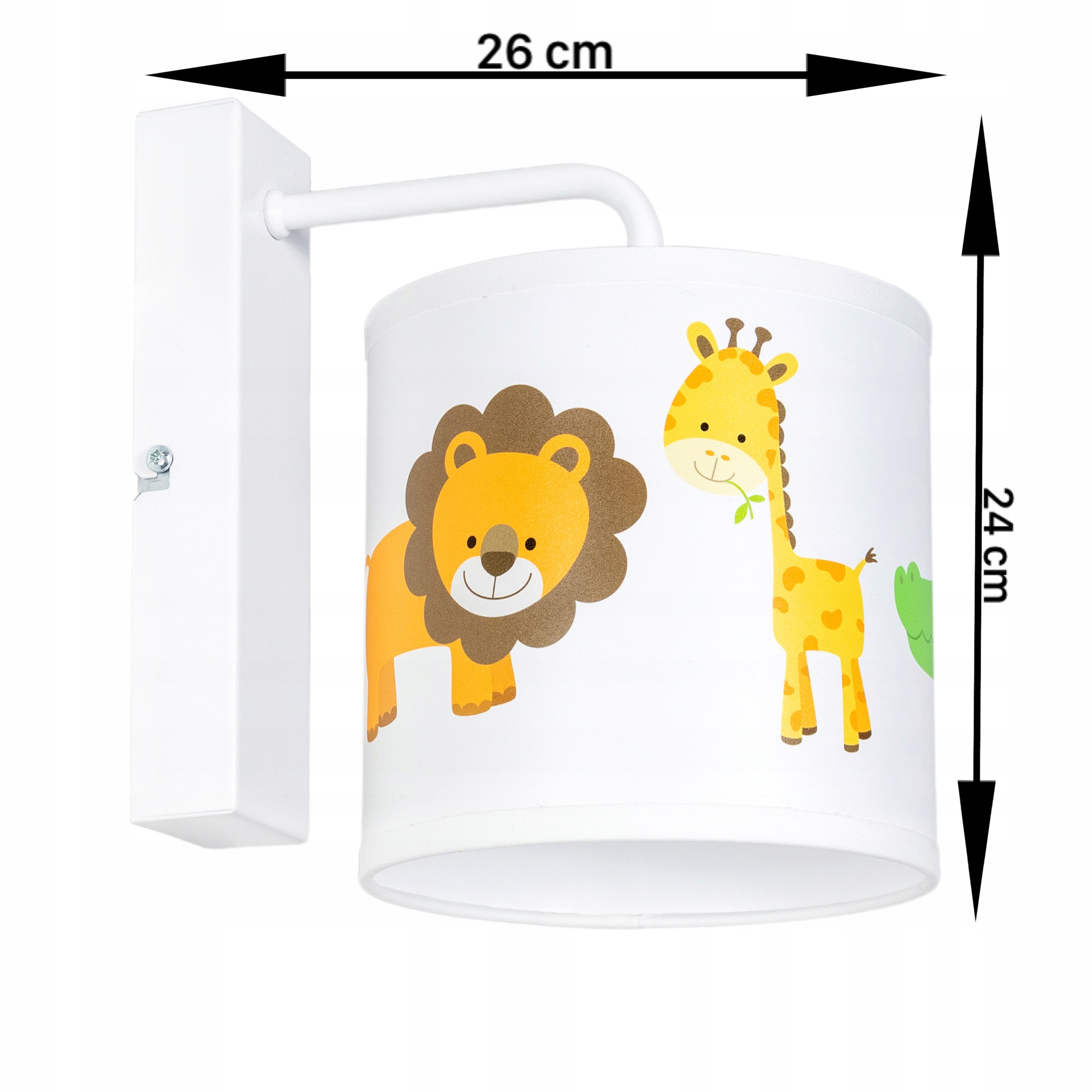 Kinkiet z abażurem zwierzęta zoo dla dziecka E27 Zasilanie sieciowe