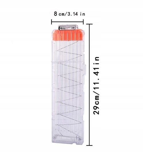 PRZEZROCZYSTY MAGAZYNEK CLIP NA 18 STRZAŁ DO NERF Kod producenta magazynek typu clip system
