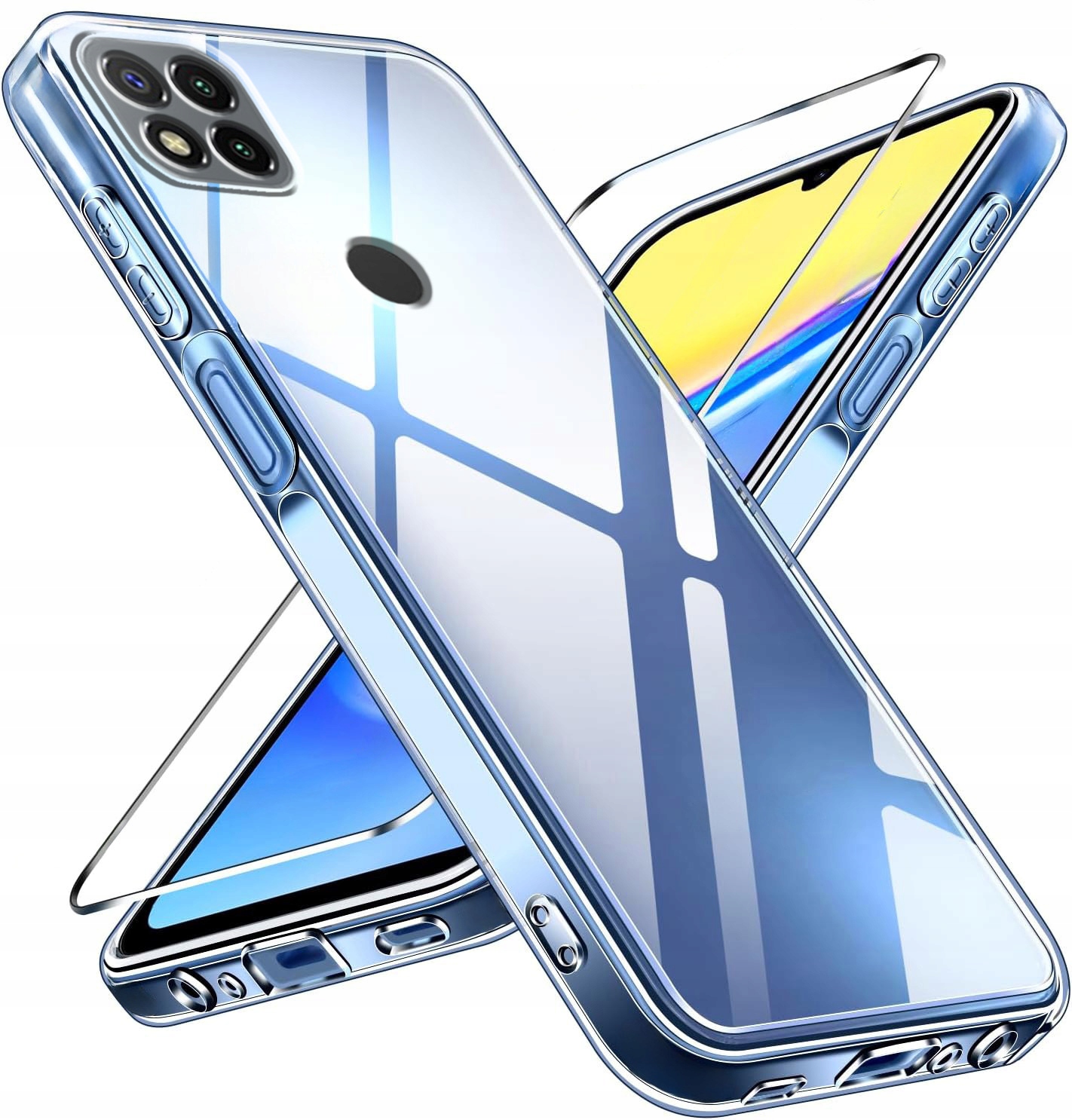 ETUI DO XIAOMI REDMI 9C Przezroczyste SILIKON OCHRONA APARATU CASE + SZKŁO