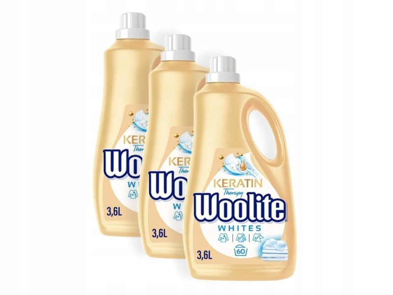 Płyn do prania Woolite Keratin Therapy Biały 3 x 3600 ml