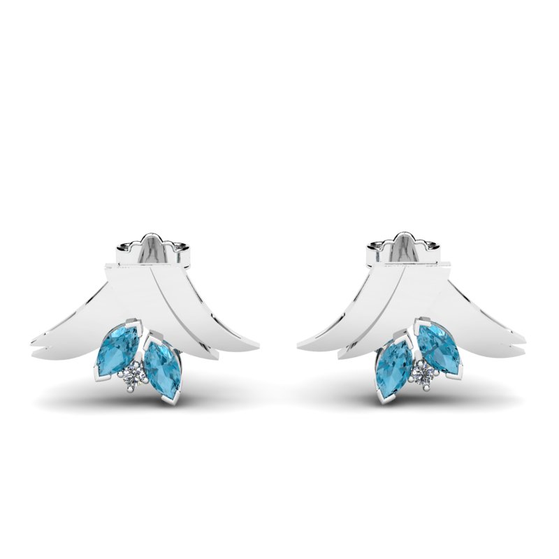 

Kolczyki Z Białego Złota Z Błękitnymi Cyrkoniami