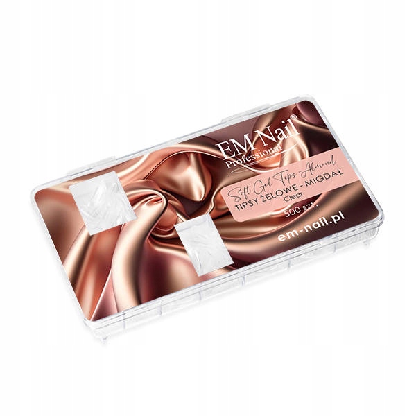 Em Nail Tipsy gelové mandlové čiré 500 ks