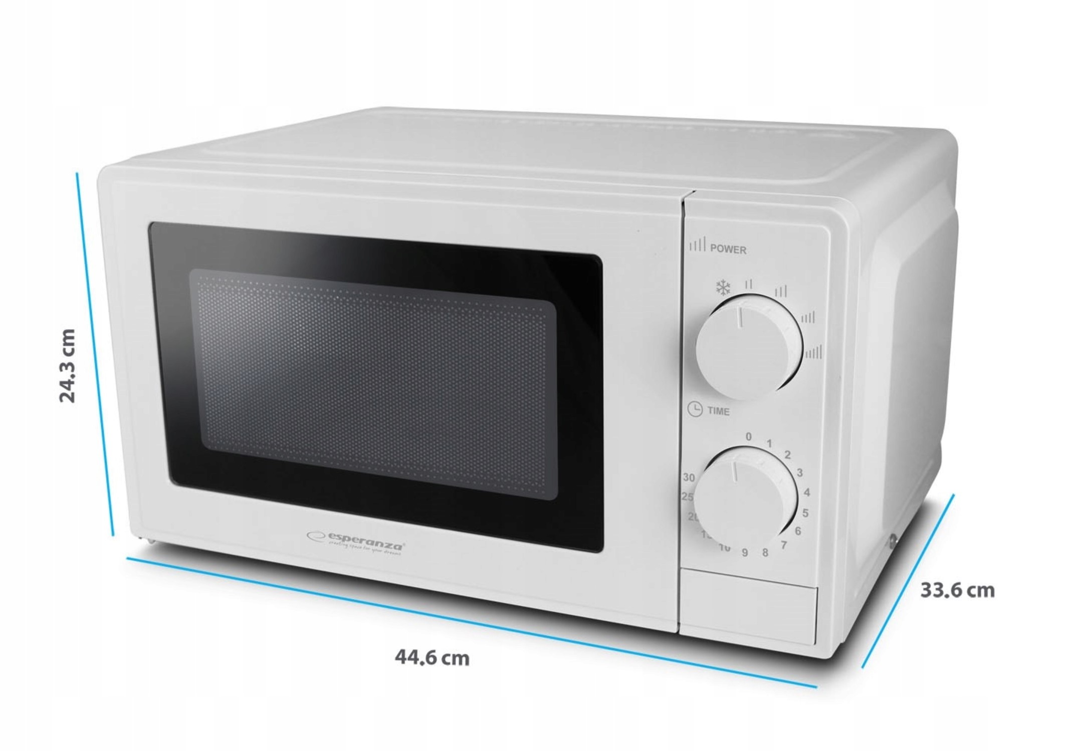MIKROFALA MIKROFALÓWKA KUCHENKA MIKROFALOWA WOLNOSTOJĄCA MOCNA BIAŁA Marka Esperanza