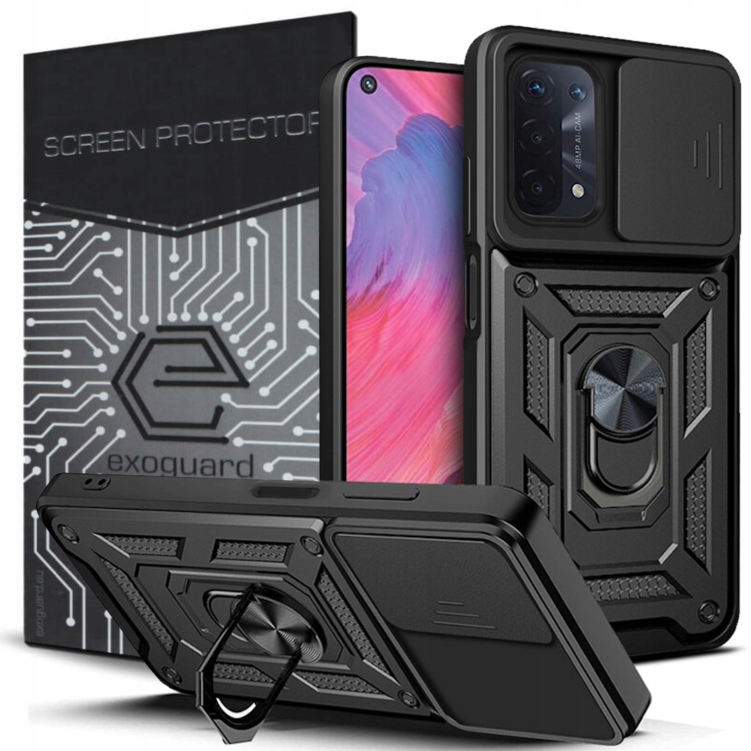 

Case Etui Pancerne+szkło do Oppo A54 5G A74 5G