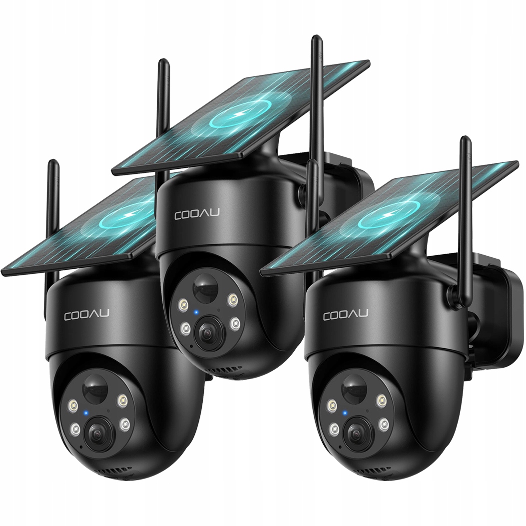 Venkovní Solární Kamera 2K Wifi Bezdrátová Otočná O 360° Černá 3KS