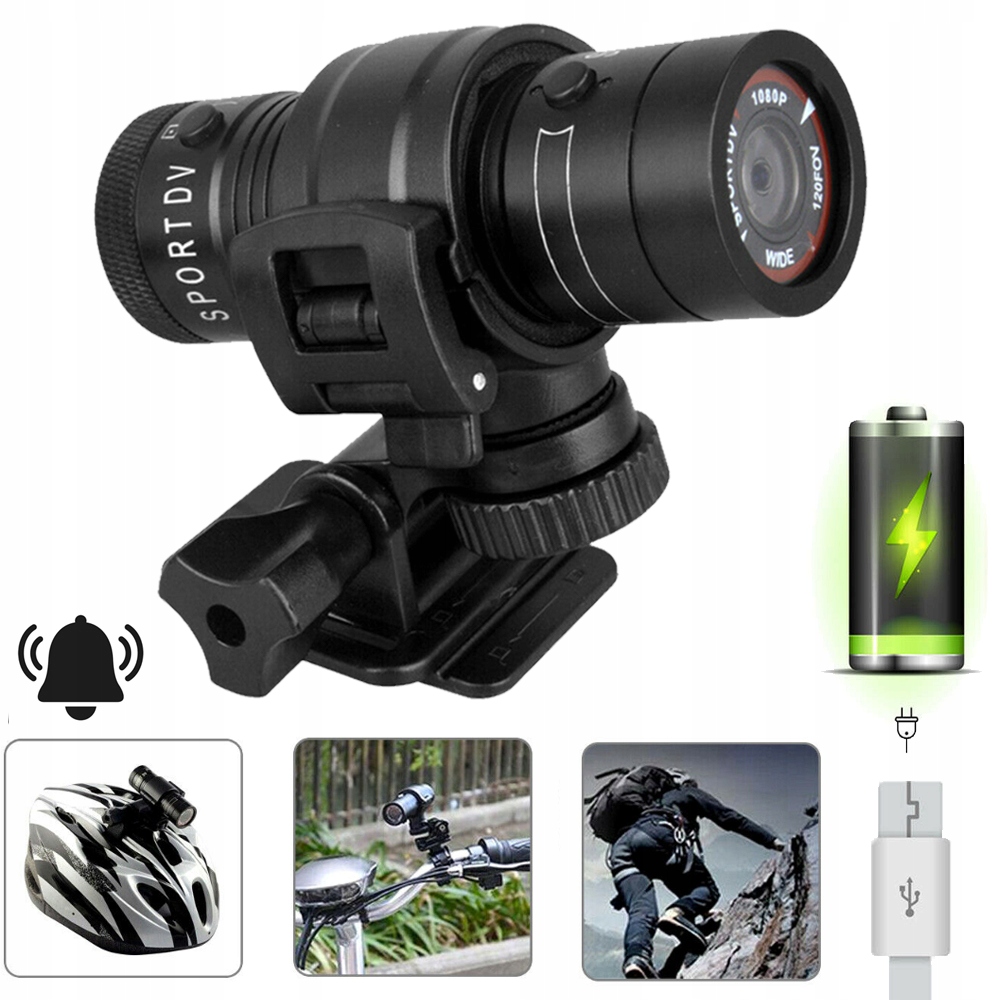 Kamera Na Motocyklová Přilba, Videokamera Na Kole Sportovní Kamera 1080P