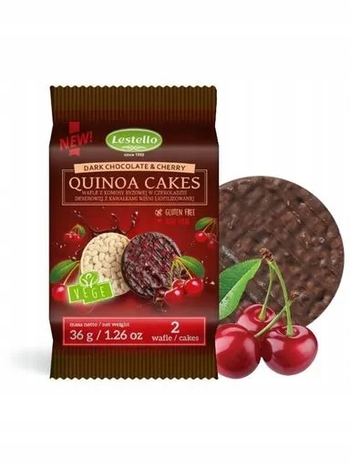 Levně 10 x Lestello vafle z quinoy v čokoládě s třešní 36 g