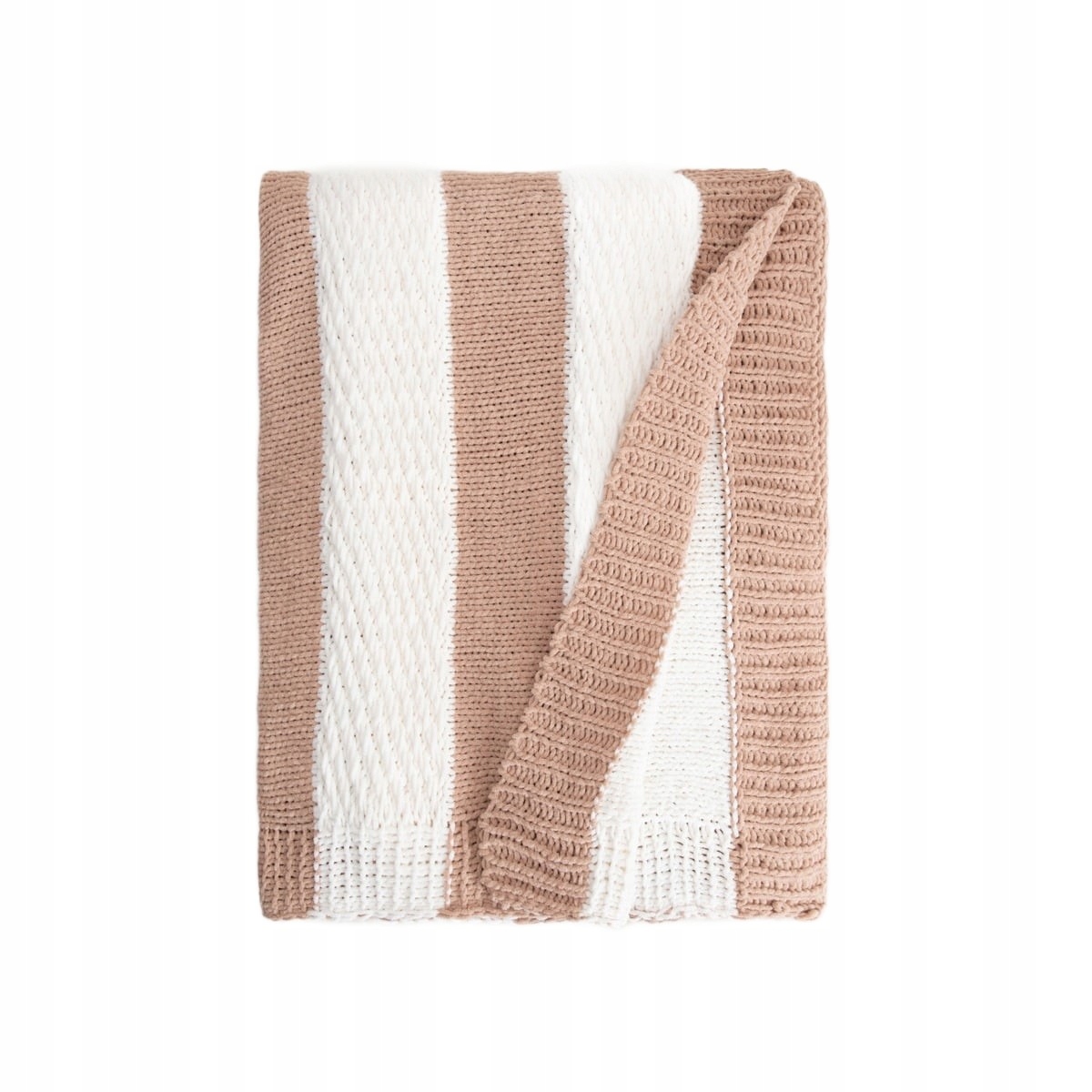 Deka Rudens šenilová s pruhy béžová 130 x 170 cm Homla