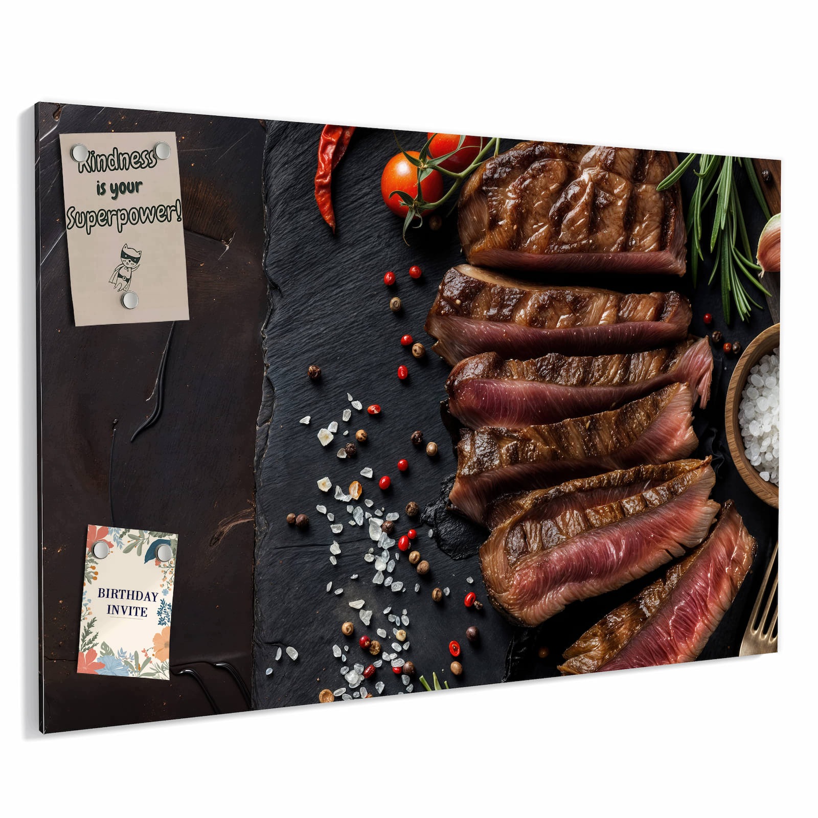 Magnetická tabule Grilované Steak Talíř 60 × 40 cm
