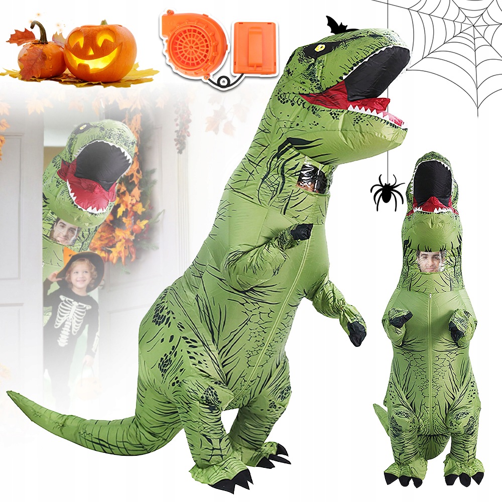 Kostým Dinosaurus T-rex Nafukovací Karnevalový Kostým Dospělý 190 CM Převlek