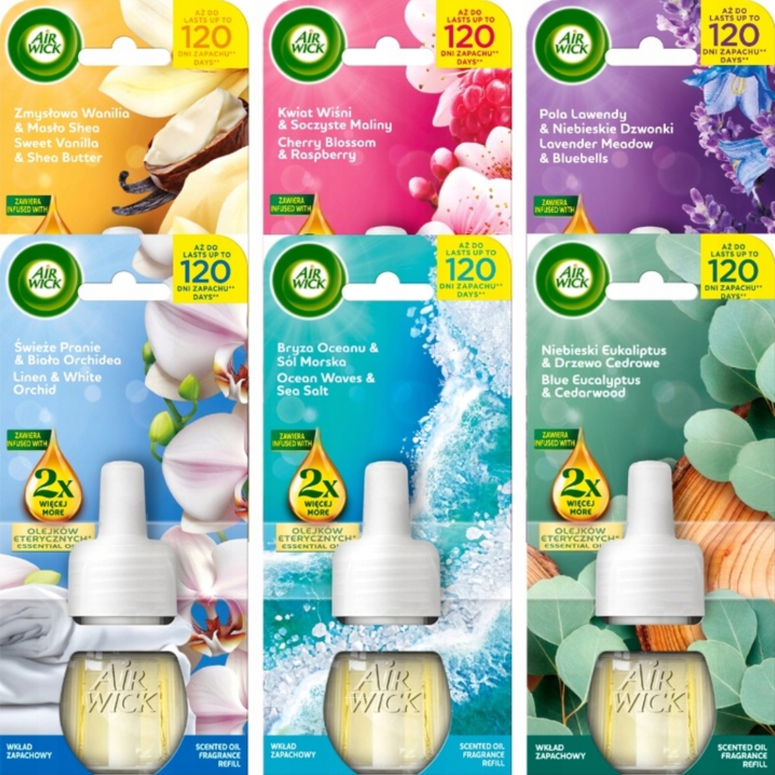 Air Wick Náhradní náplně do elektrického osvěžovače vzduchu 6 kusů MIX