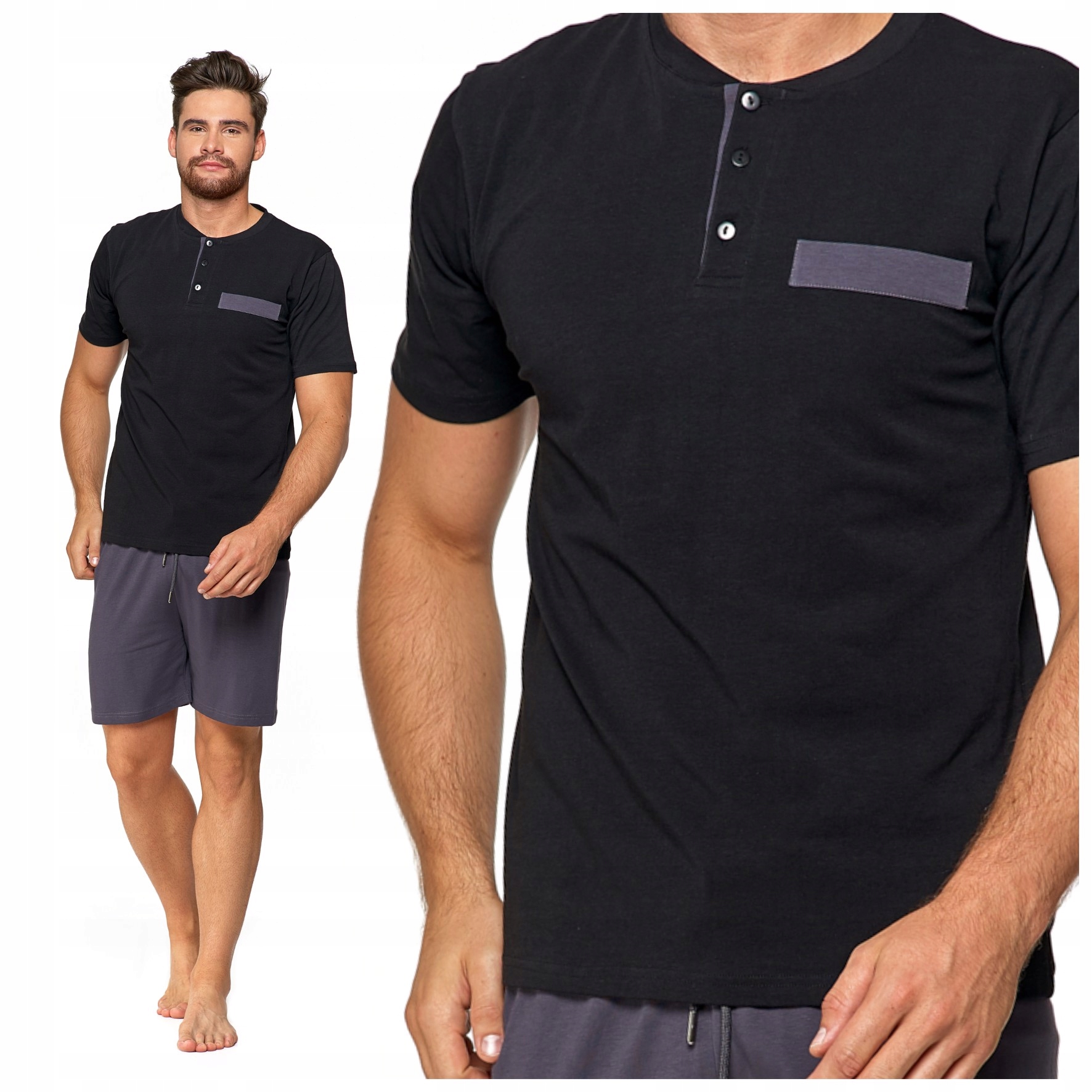 PIŻAMA MĘSKA BAWEŁNA KRÓTKA WYGODNA MORAJ L