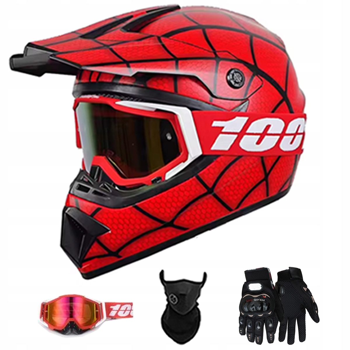 Motocyklová Přilba Lehká Enduro Quada Brýle Rukavice Maska XL