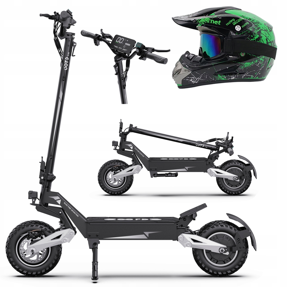 Ootd T10 skládací elektrická vozidla 900W 50KM/H 48V 13.5AH 45KM 11" Pl