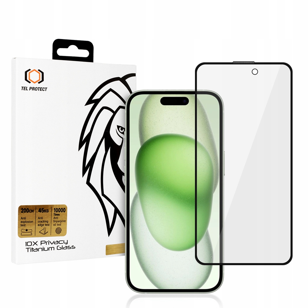 Tel Protect Hartowane szkło 10X Privacy Titanium do Iphone 16 Plus