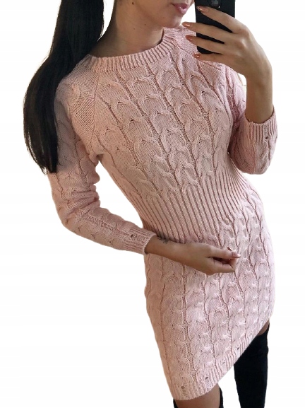 SUKIENKA SWETERKOWA TUNIKA DOPASOWANA JODEŁKA Materiał dominujący akryl