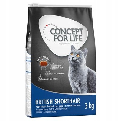 Concept For Life British Shorthair Adult 3kg ulepszona receptura!