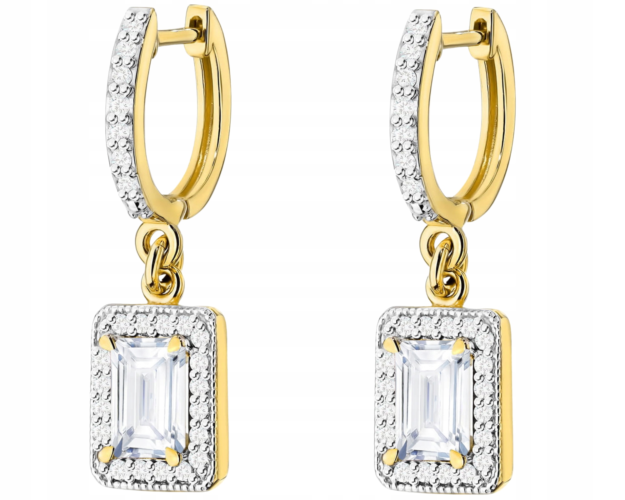 Zlaté Náušnice s diamanty Lab Anglické zapínání Zlato Dárek