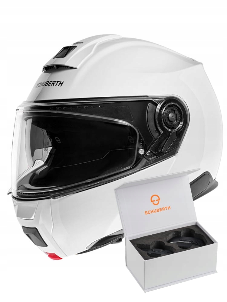 Schuberth C5 GLOSSY WHITE r.55/S + interkom SC2