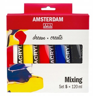 Akrylové barvy Talens Amsterdam Mixing, 5 x 120 ml