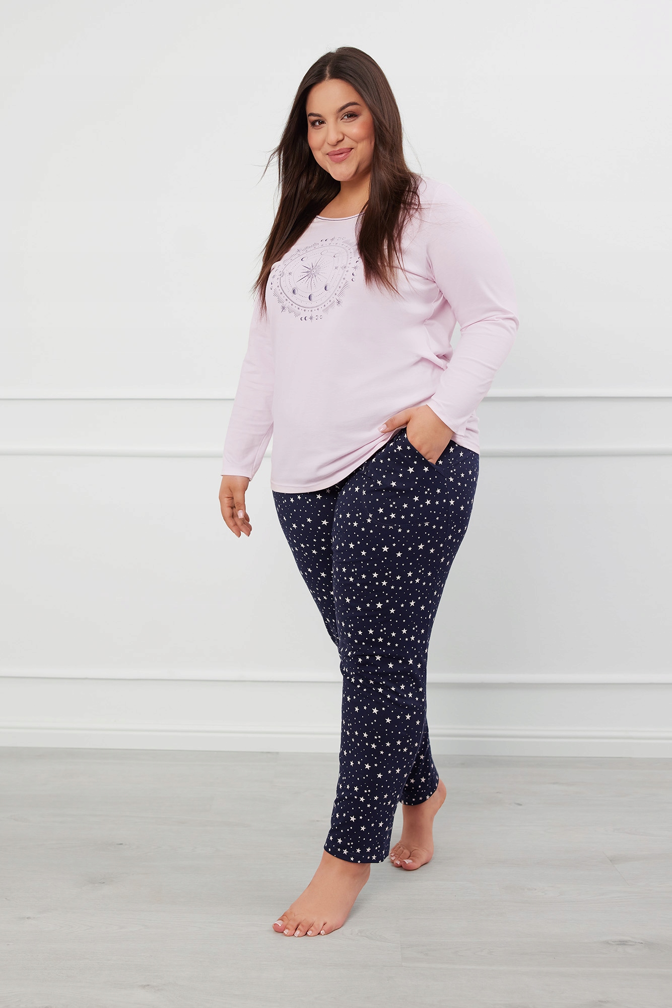 Arugia dámské pyžamo s dlouhým rukávem, dlouhé kalhoty XXXL Italian Fashion