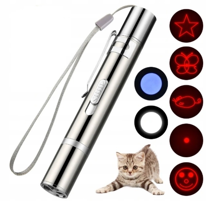

Wskaźnik laserowy dla kota Usb 3w1 latarka Uv