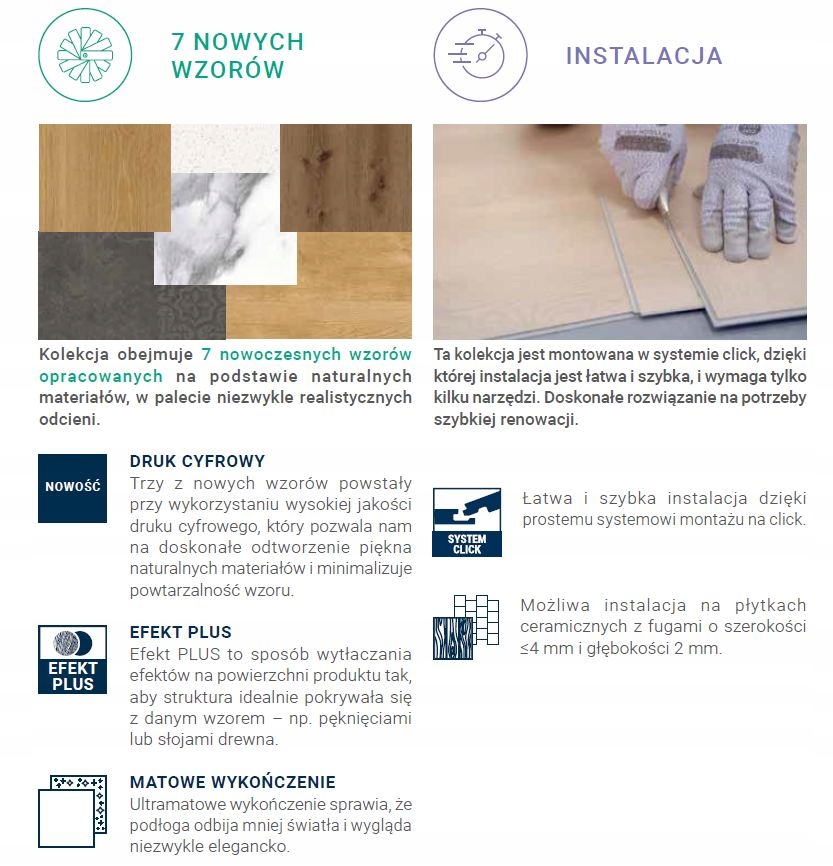 Panele winylowe Click Valencia Anthracite 1,56 m2 Jednostka sprzedaży paczka