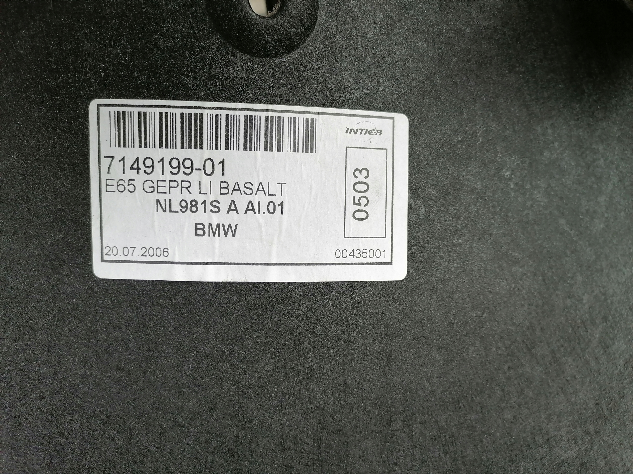 BMW 7 E65 upholstery boot left side 7149199