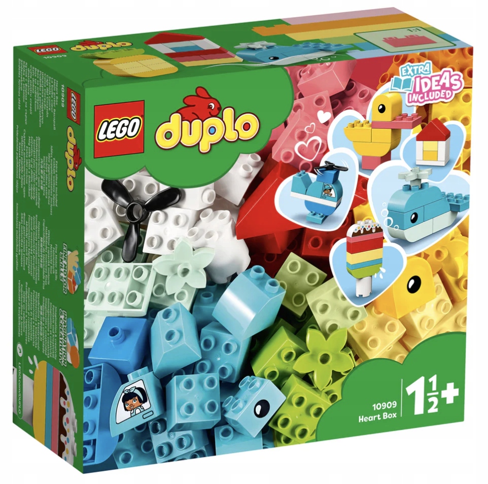 klocki Lego Duplo 10909 Pudełko Z serduszkiem dla dziecka wieloryb kaczka