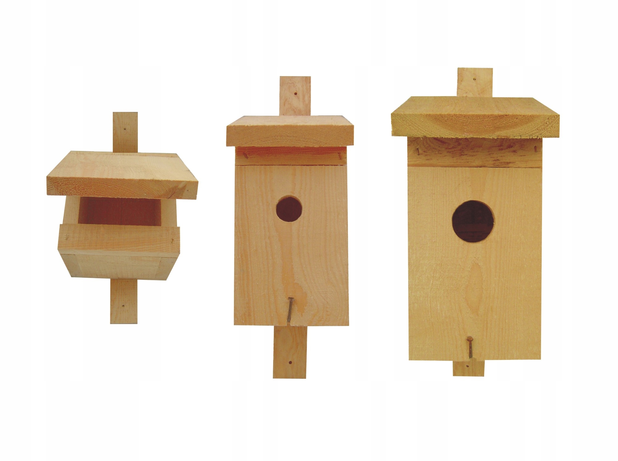 Dřevěné hnízdní budky pro ptáky Domeček Domečky Sada 3 kusů Typ P A B